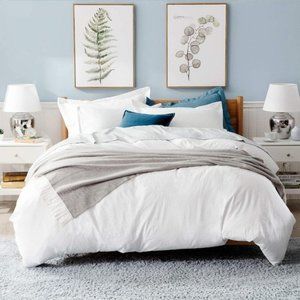3 pc Queen Size White Bedding Duvet Cover 90x90